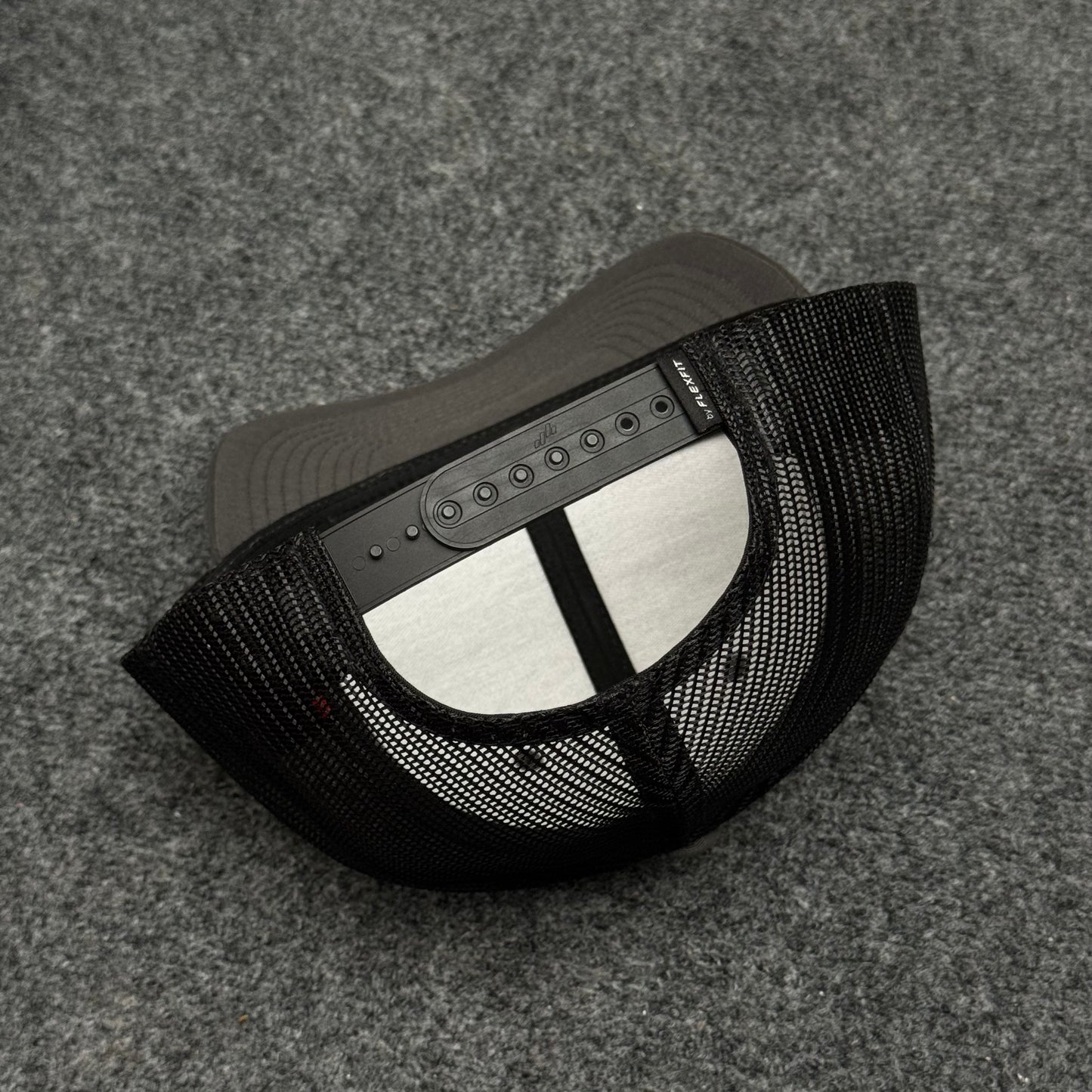 Charcoal Gray and Black Mesh Trucker Cap