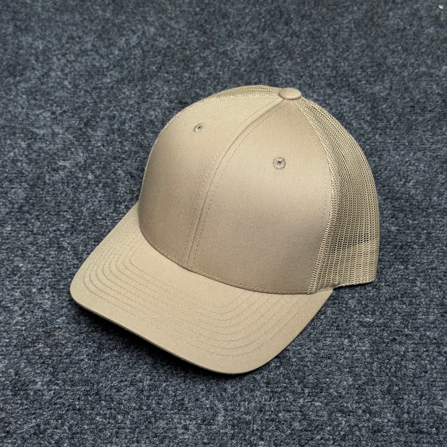 Solid Khaki Mesh Trucker Cap