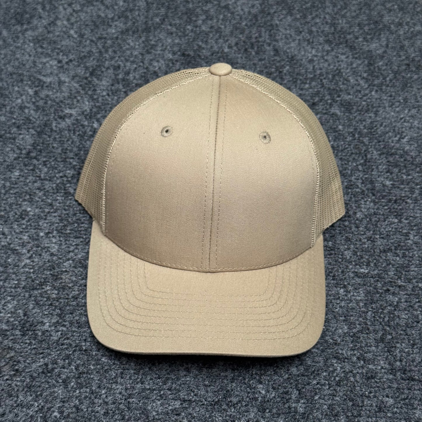 Solid Khaki Mesh Trucker Cap
