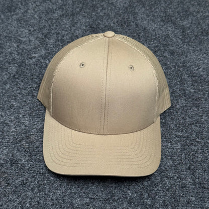 Solid Khaki Mesh Trucker Cap