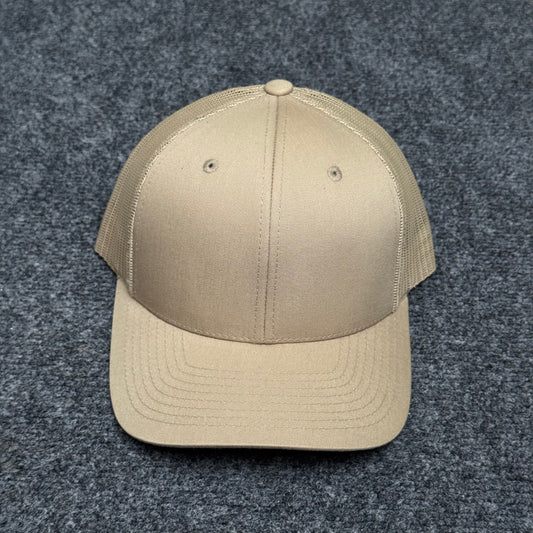 Solid Khaki Mesh Trucker Cap