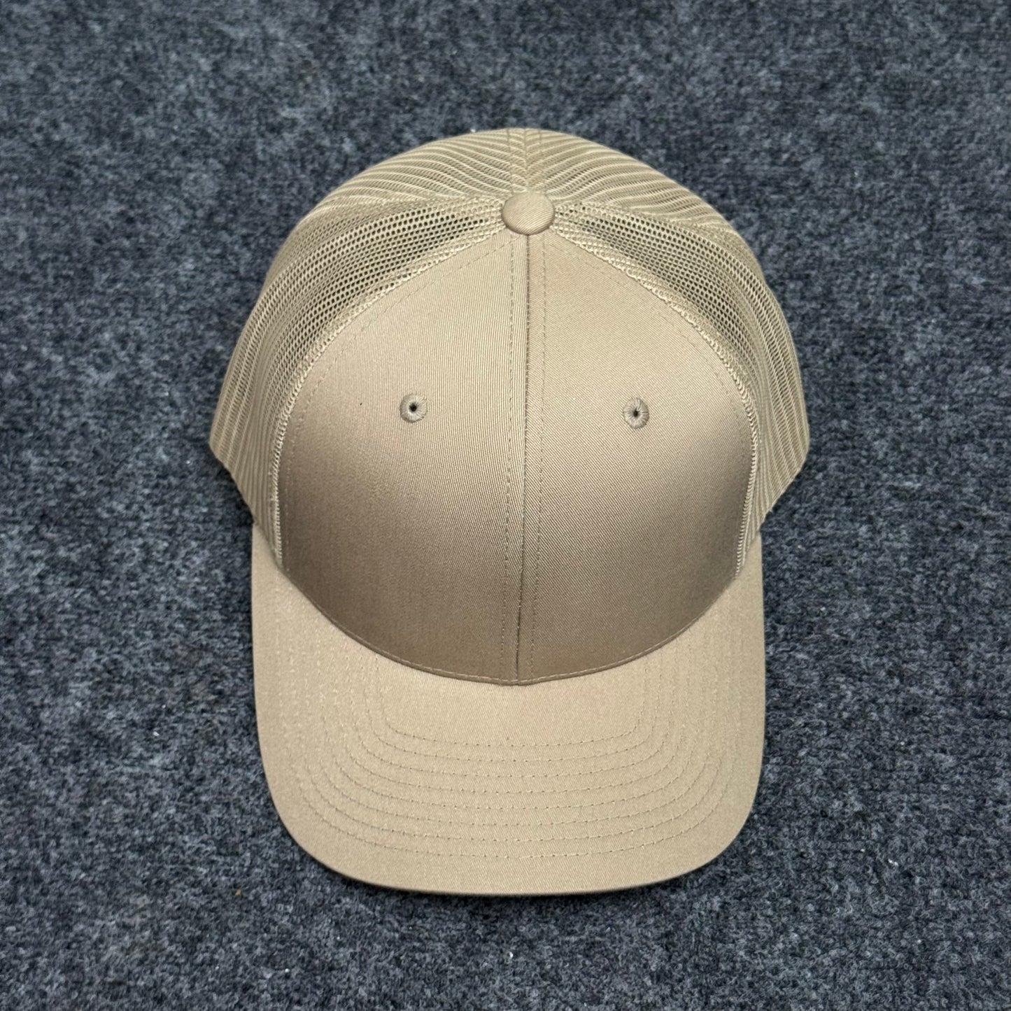 Solid Khaki Mesh Trucker Cap