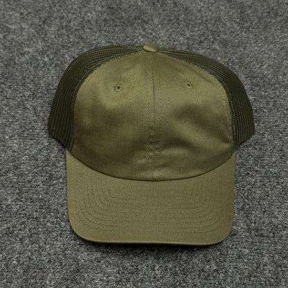 Solid Olive Green Mesh Trucker Cap