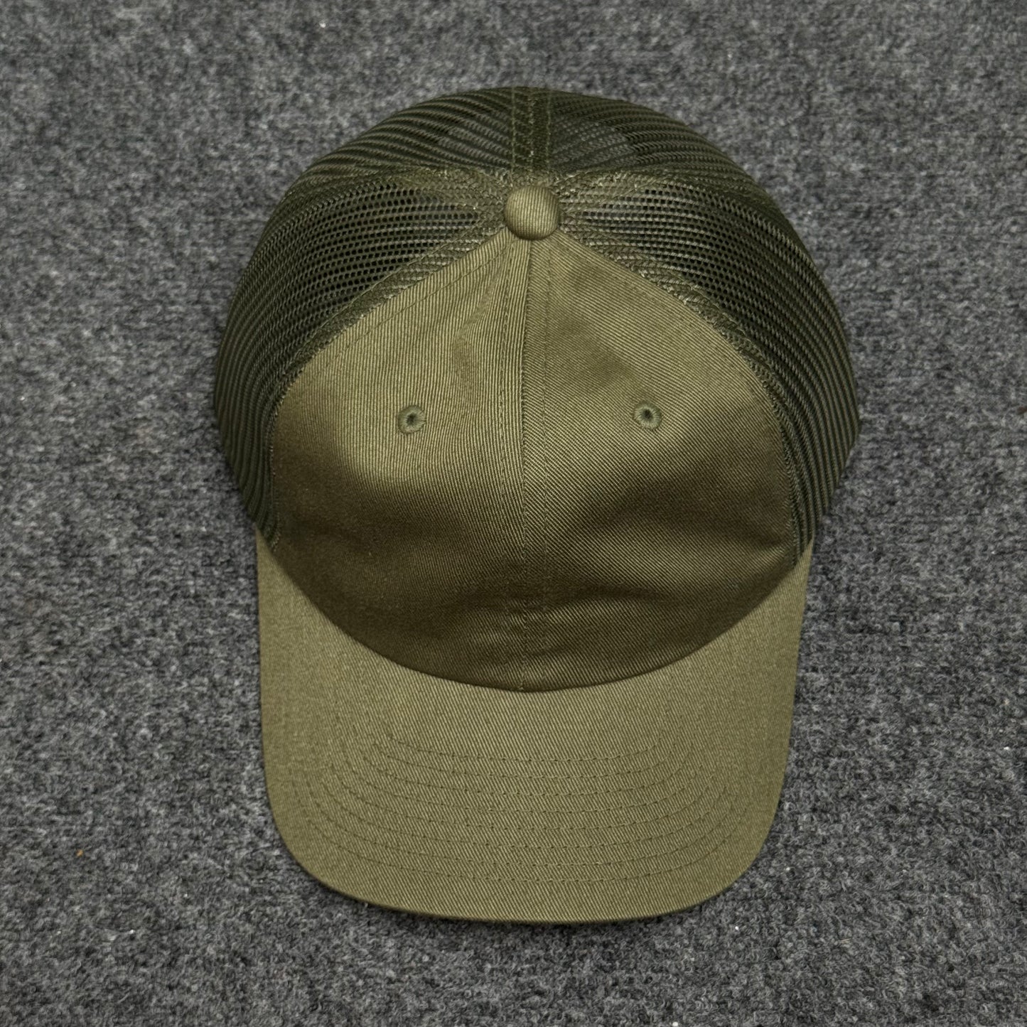 Solid Olive Green Mesh Trucker Cap