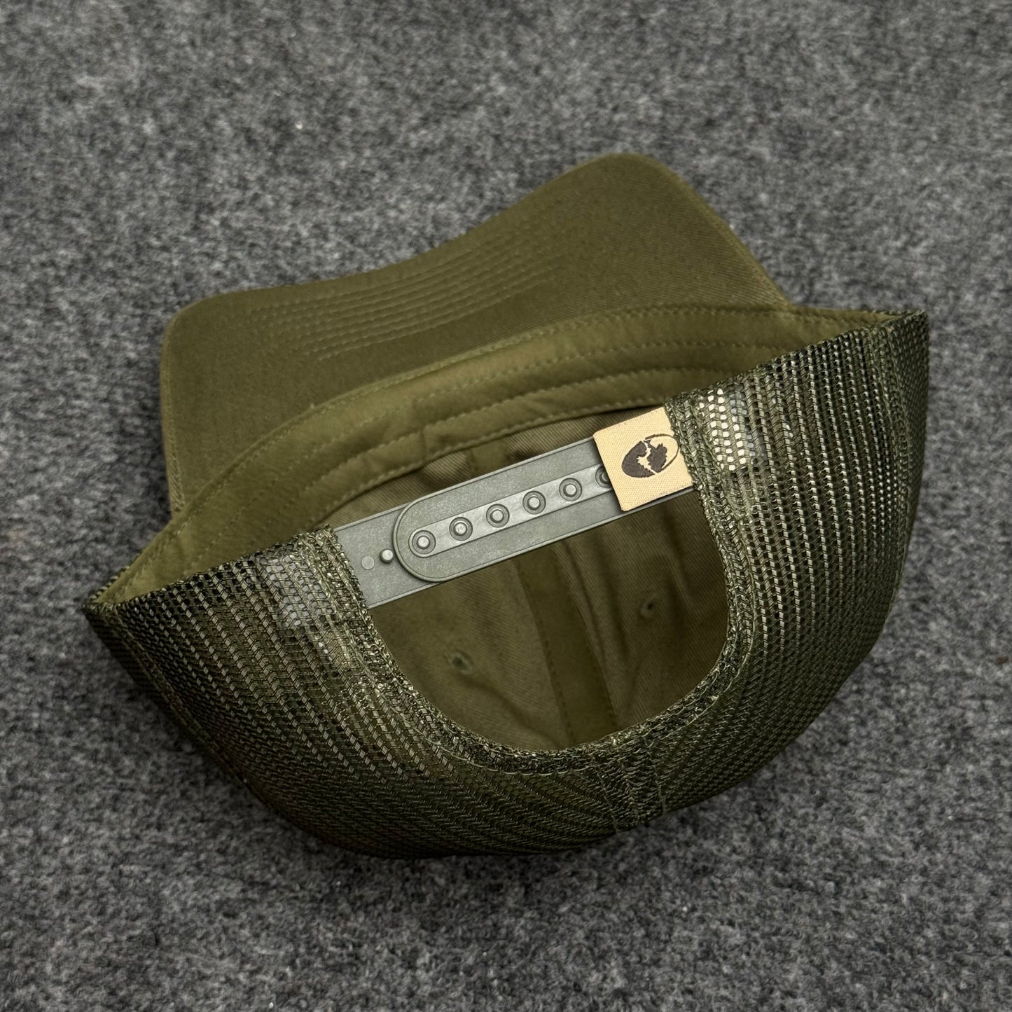 Solid Olive Green Mesh Trucker Cap