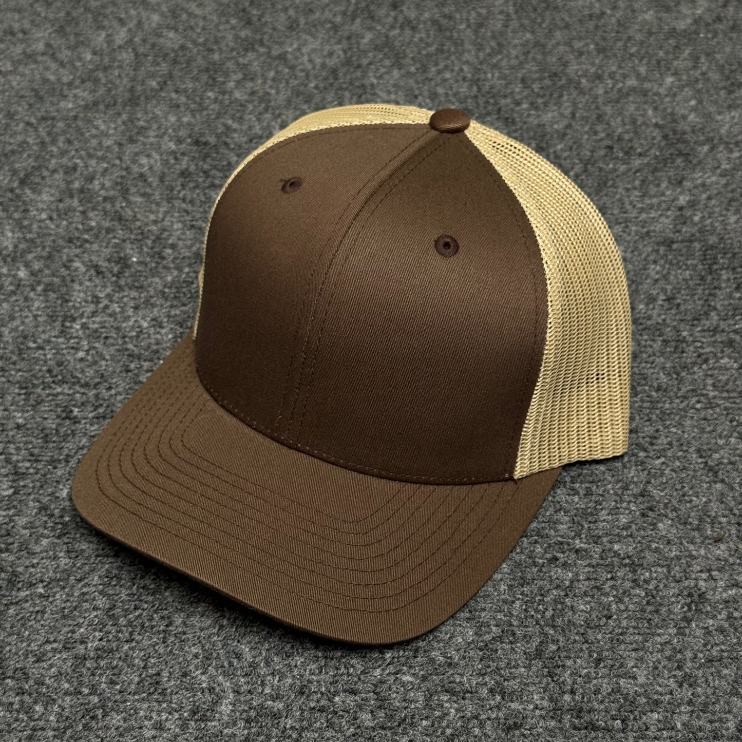 Dark Brown and Khaki Trucker Cap