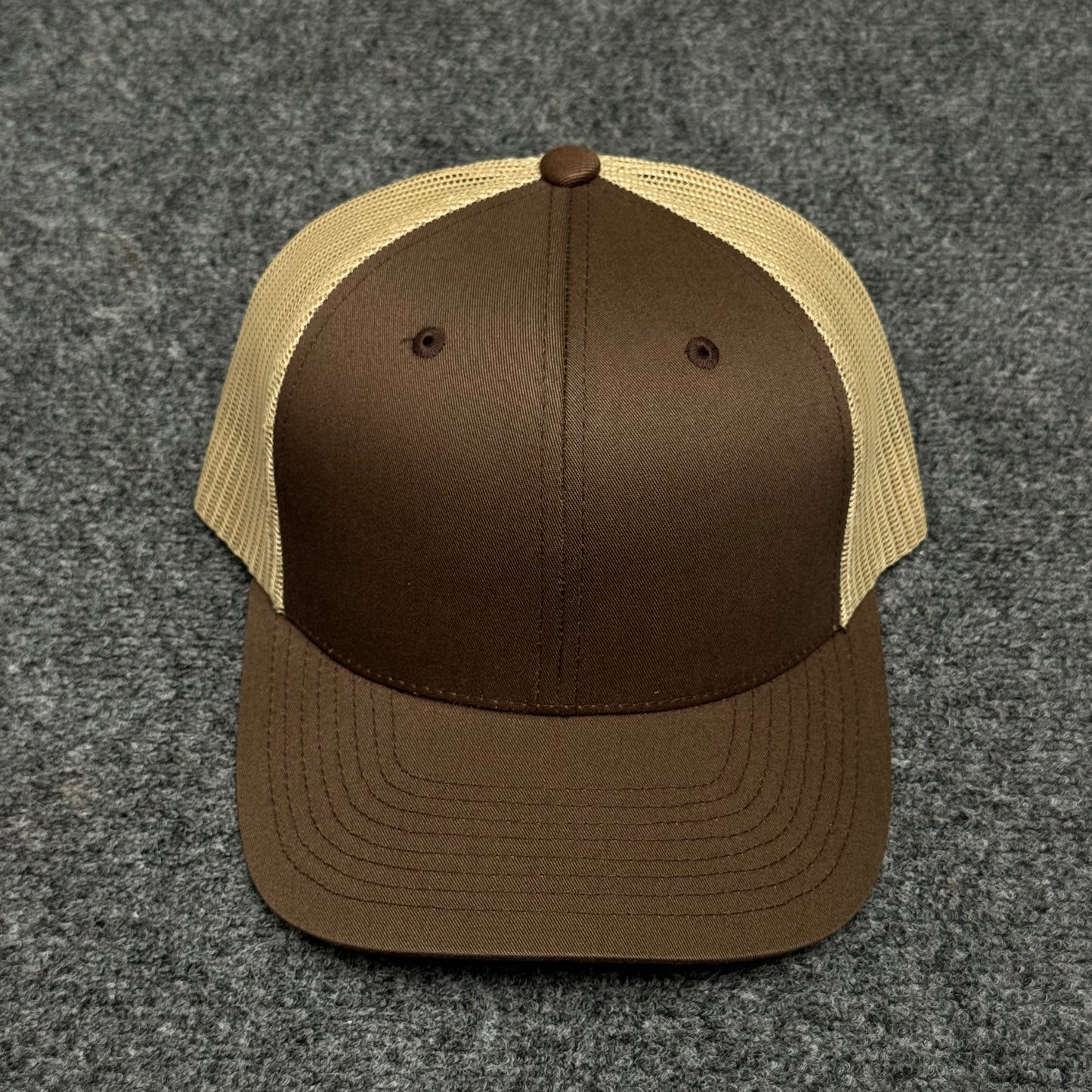 Dark Brown and Khaki Trucker Cap