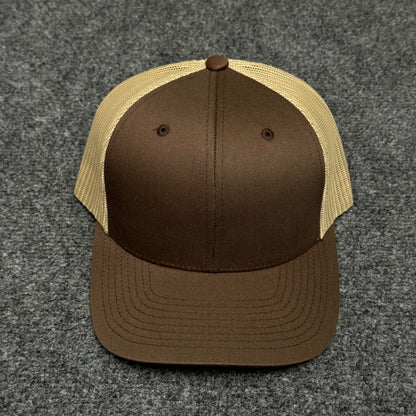 Dark Brown and Khaki Trucker Cap