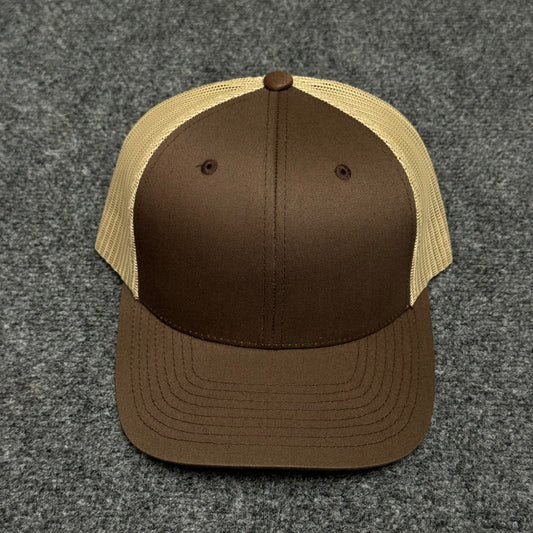 Dark Brown and Khaki Trucker Cap