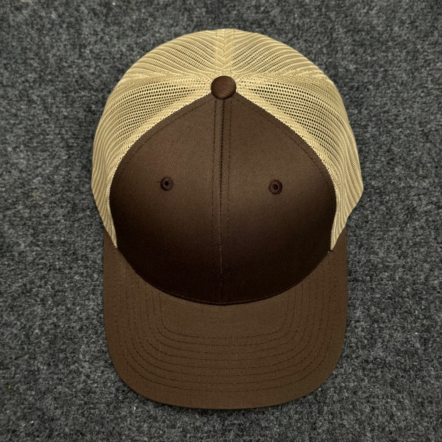 Dark Brown and Khaki Trucker Cap