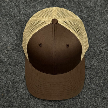 Dark Brown and Khaki Trucker Cap