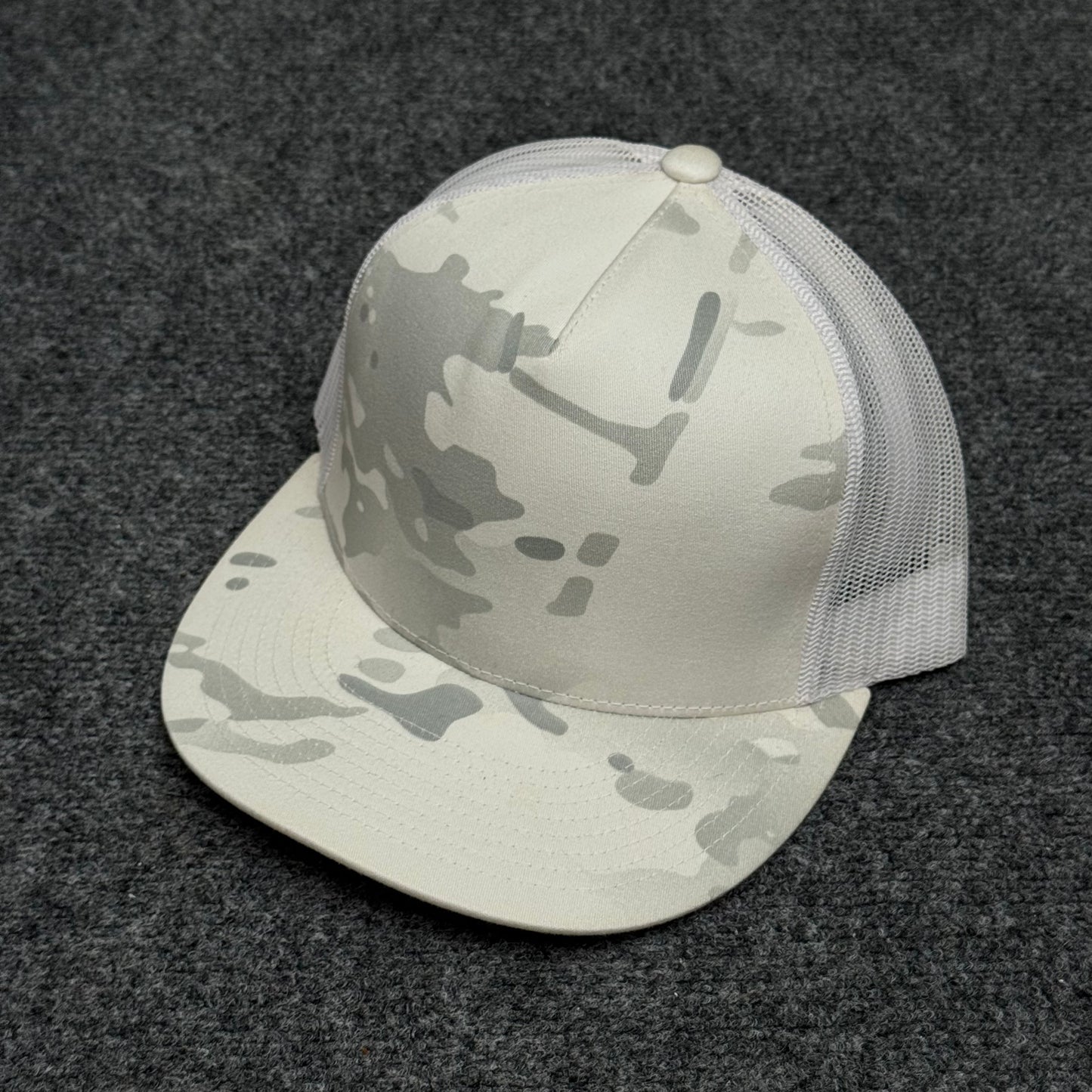 Snow Camo and White Trucker Cap