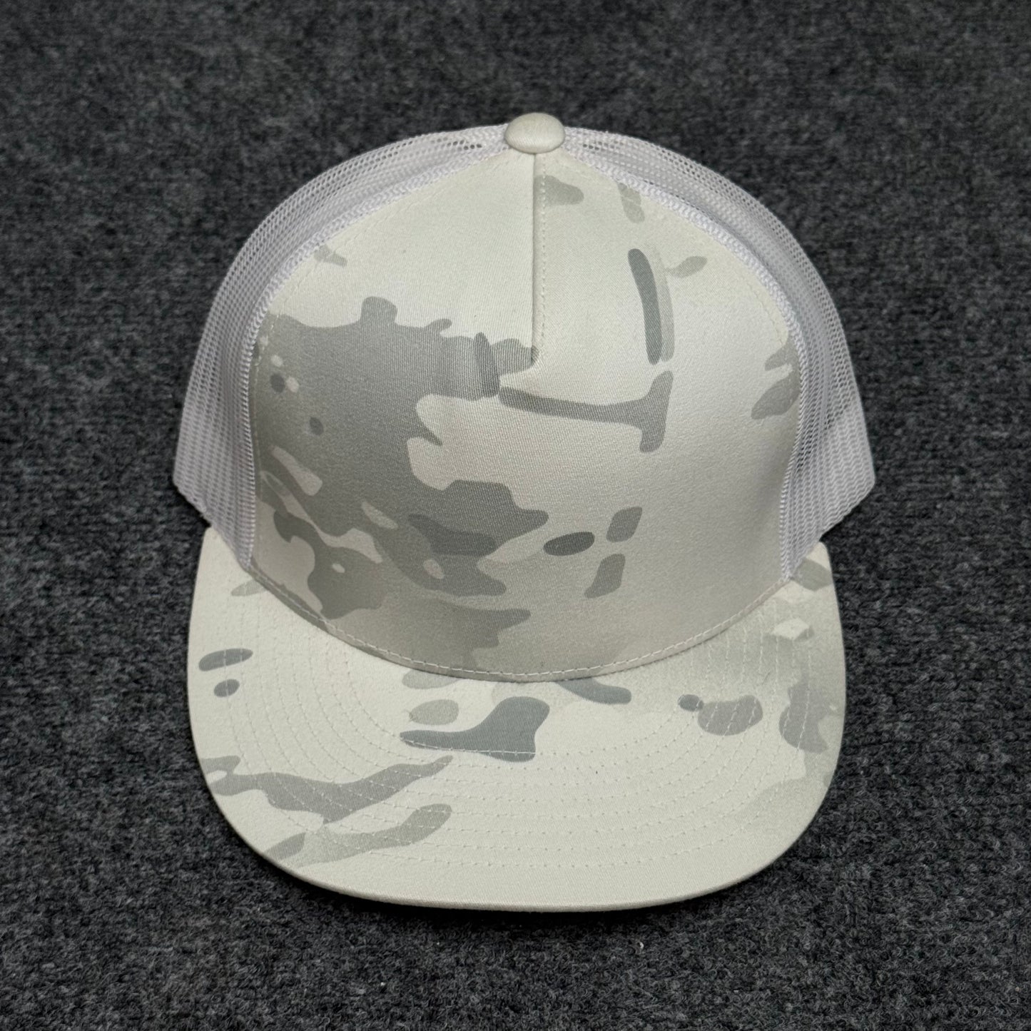 Snow Camo and White Trucker Cap