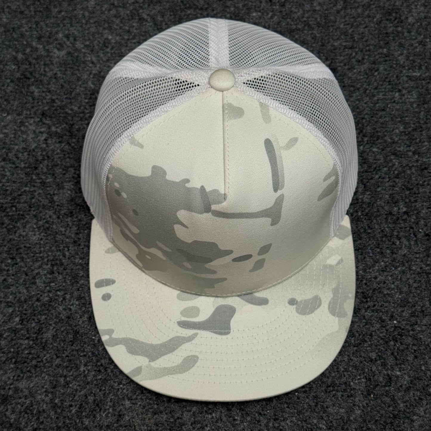 Snow Camo and White Trucker Cap