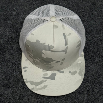 Snow Camo and White Trucker Cap