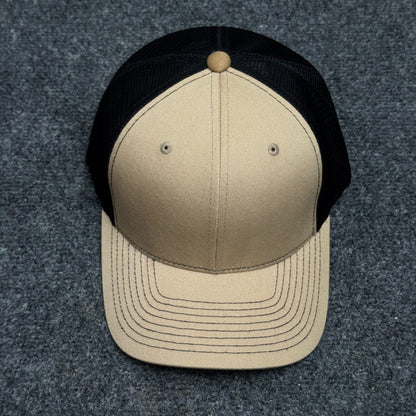 Khaki and Black Trucker Cap