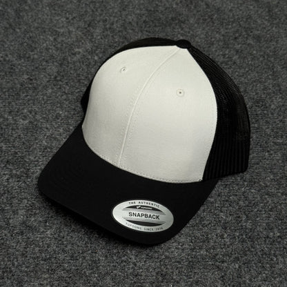 Retro White and Black Mesh Trucker Cap