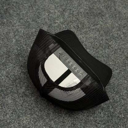 Retro White and Black Mesh Trucker Cap