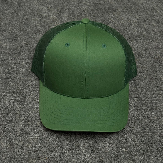 Solid Kelly Green Mesh Trucker Cap