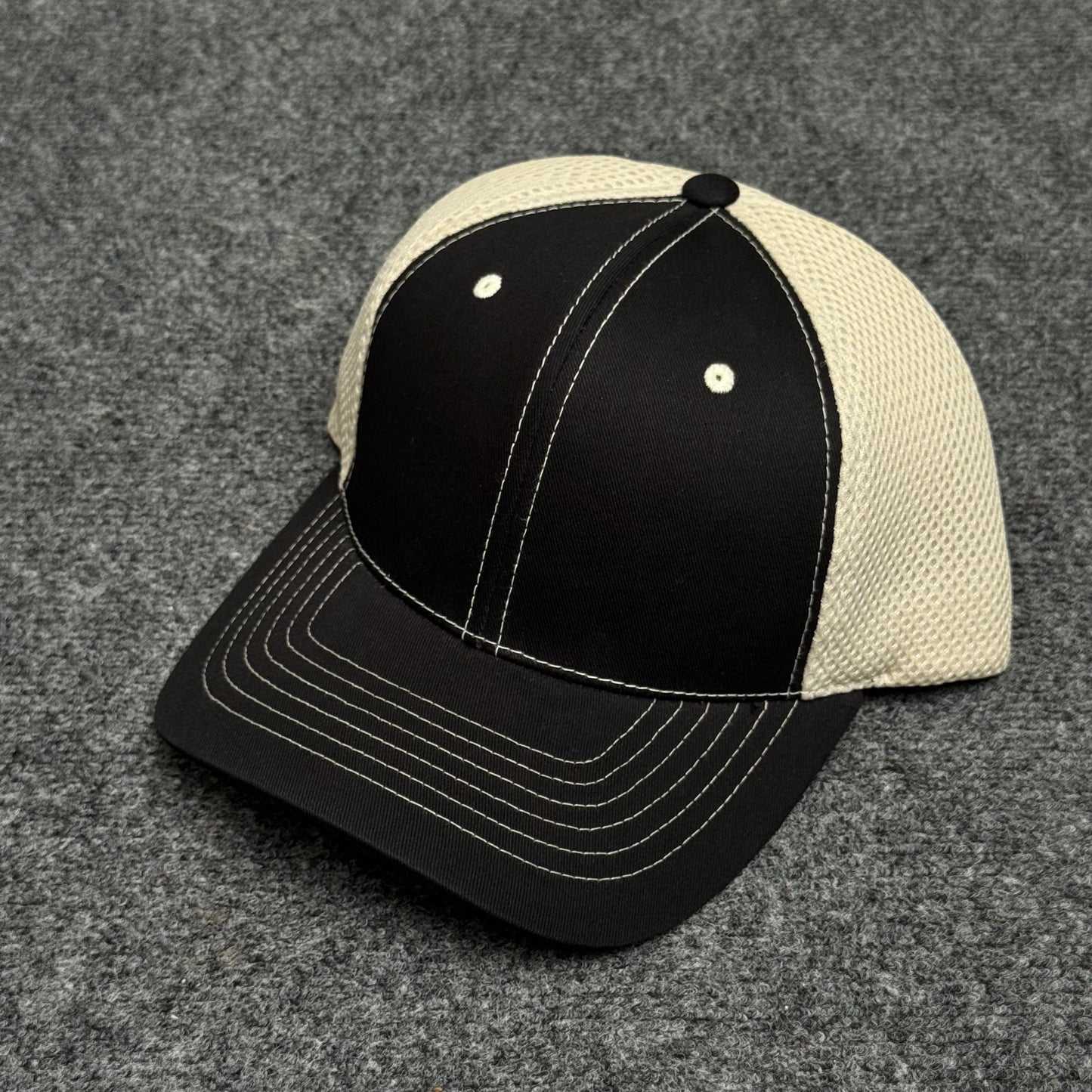 Black and Khaki Mesh Trucker Cap
