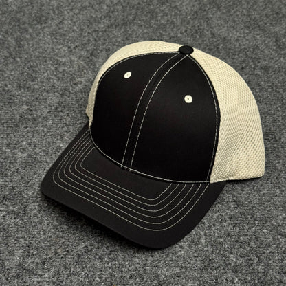 Black and Khaki Mesh Trucker Cap