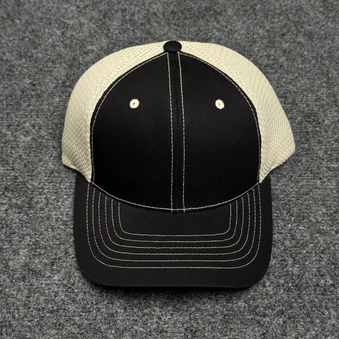Black and Khaki Mesh Trucker Cap