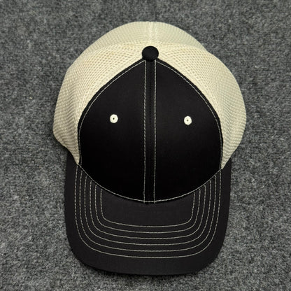 Black and Khaki Mesh Trucker Cap