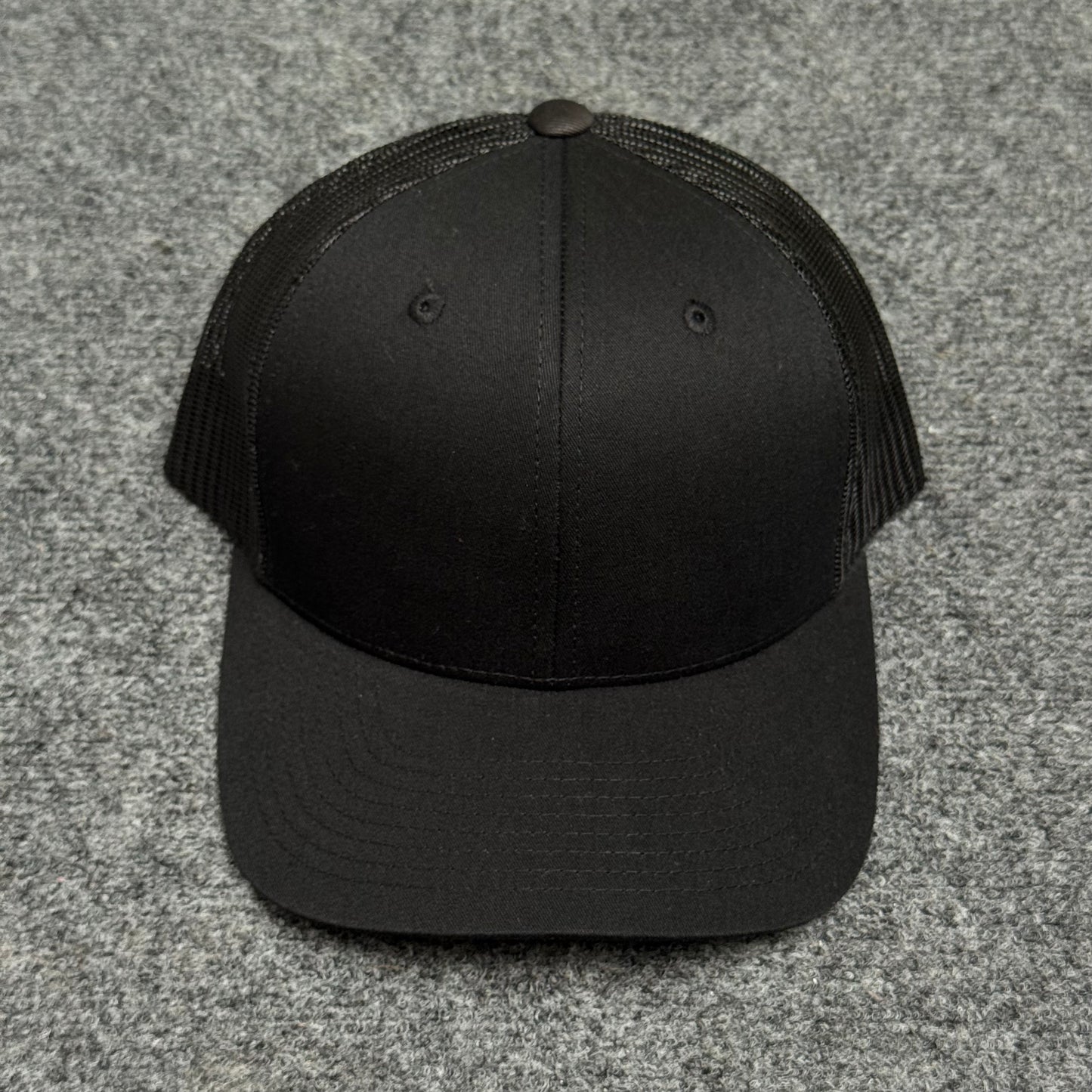 Solid Black Mesh Trucker Cap
