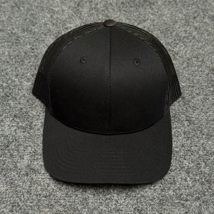 Solid Black Mesh Trucker Cap
