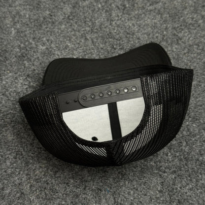 Solid Black Mesh Trucker Cap