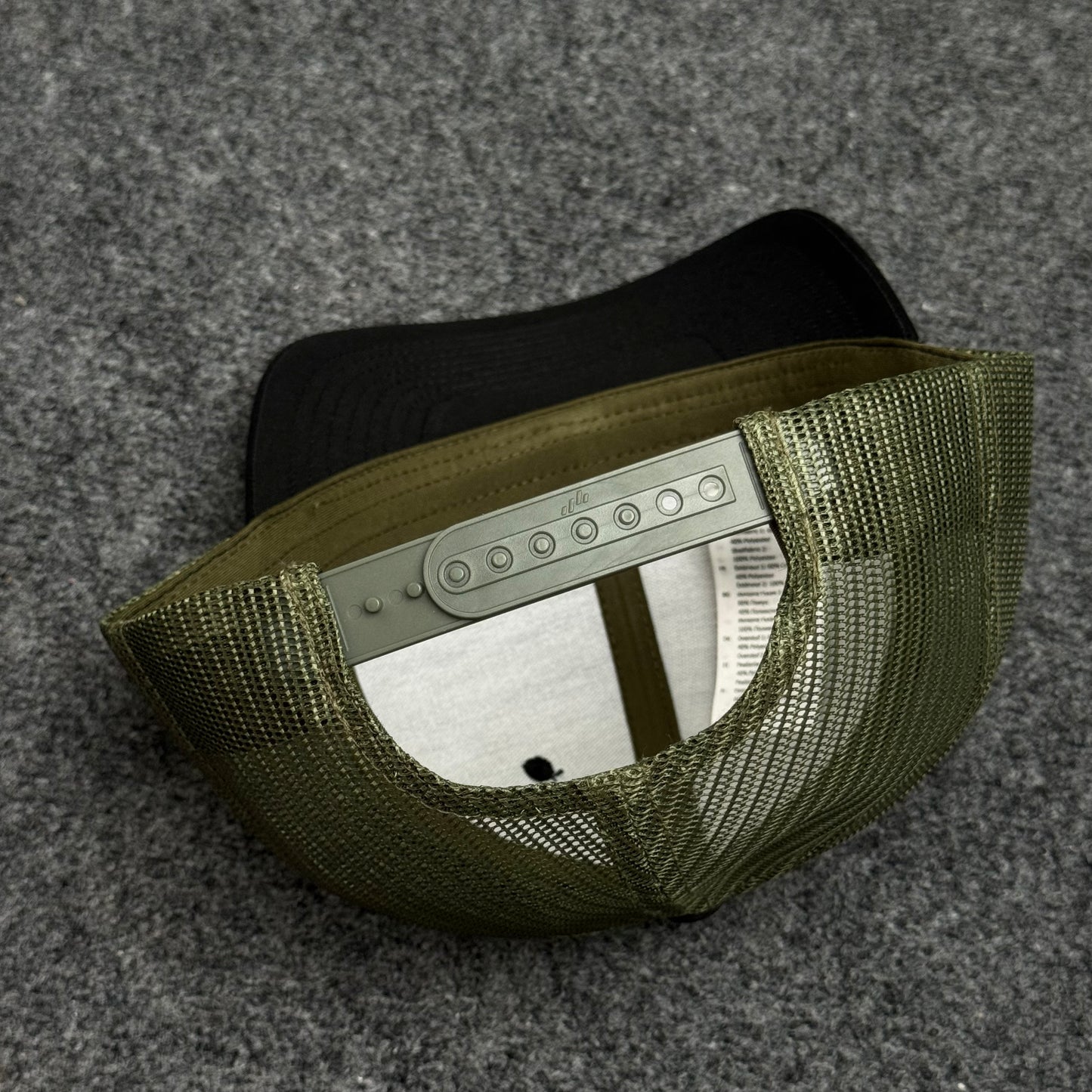 Black and Olive Green Mesh Trucker Cap