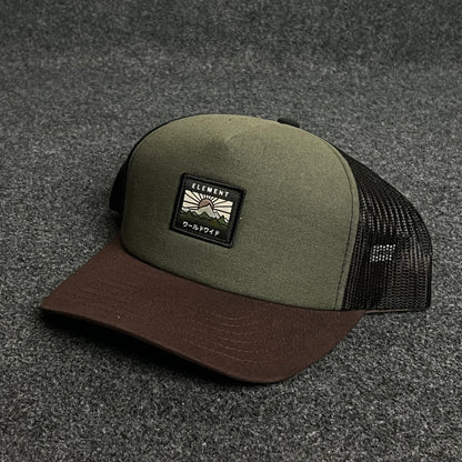 California Republic Trucker Cap – Olive, Brown & Black Mesh