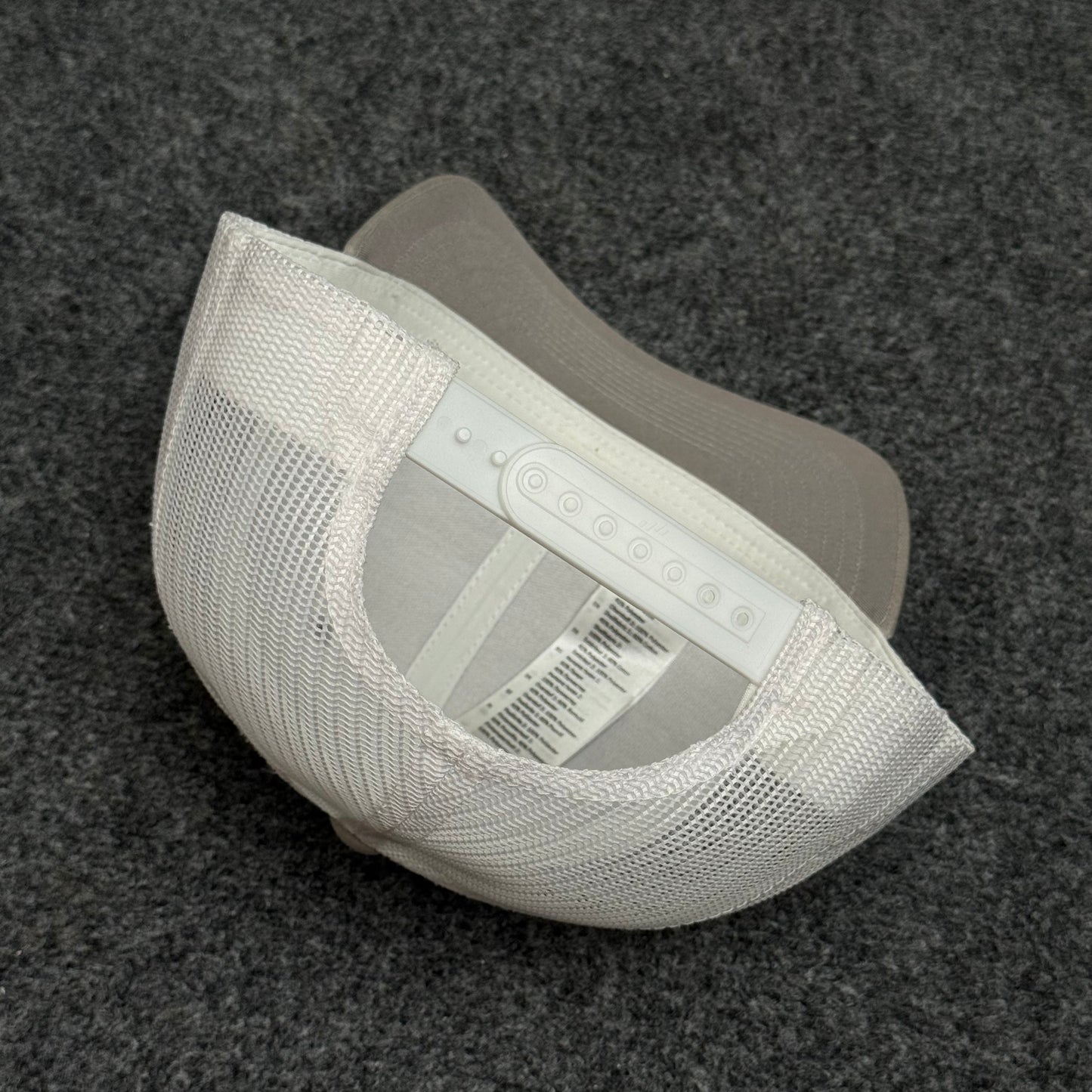 Light Gray and White Mesh Trucker Cap