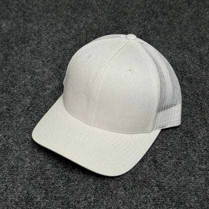 Solid White Mesh Trucker Cap