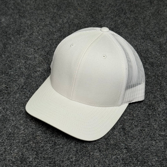 Solid White Mesh Trucker Cap