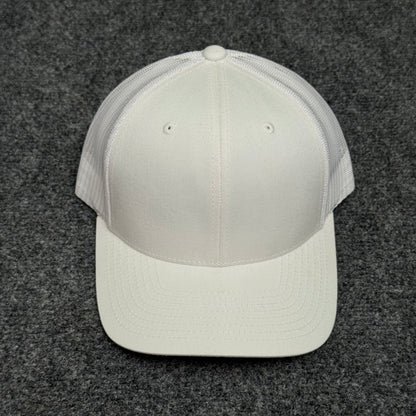 Solid White Mesh Trucker Cap