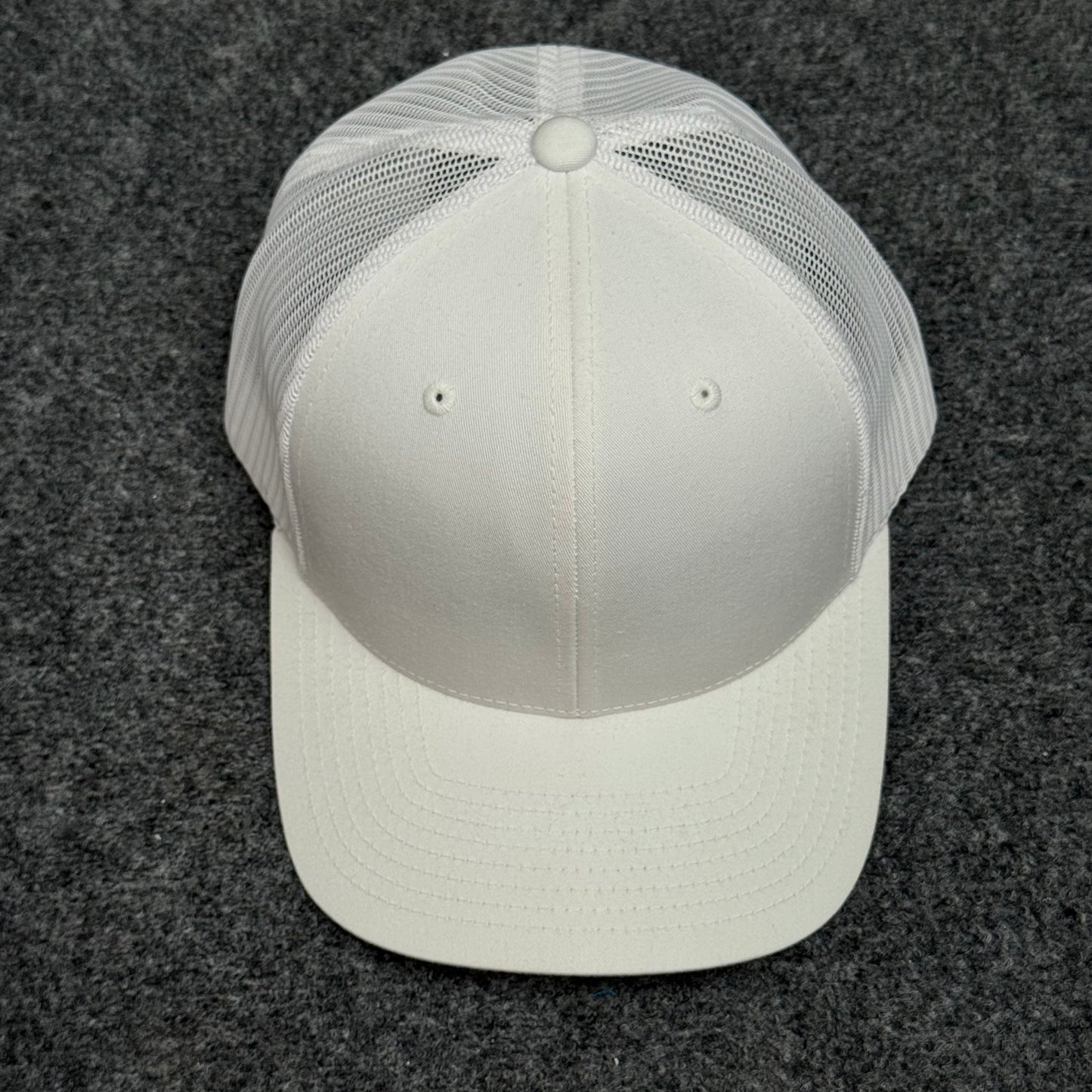 Solid White Mesh Trucker Cap