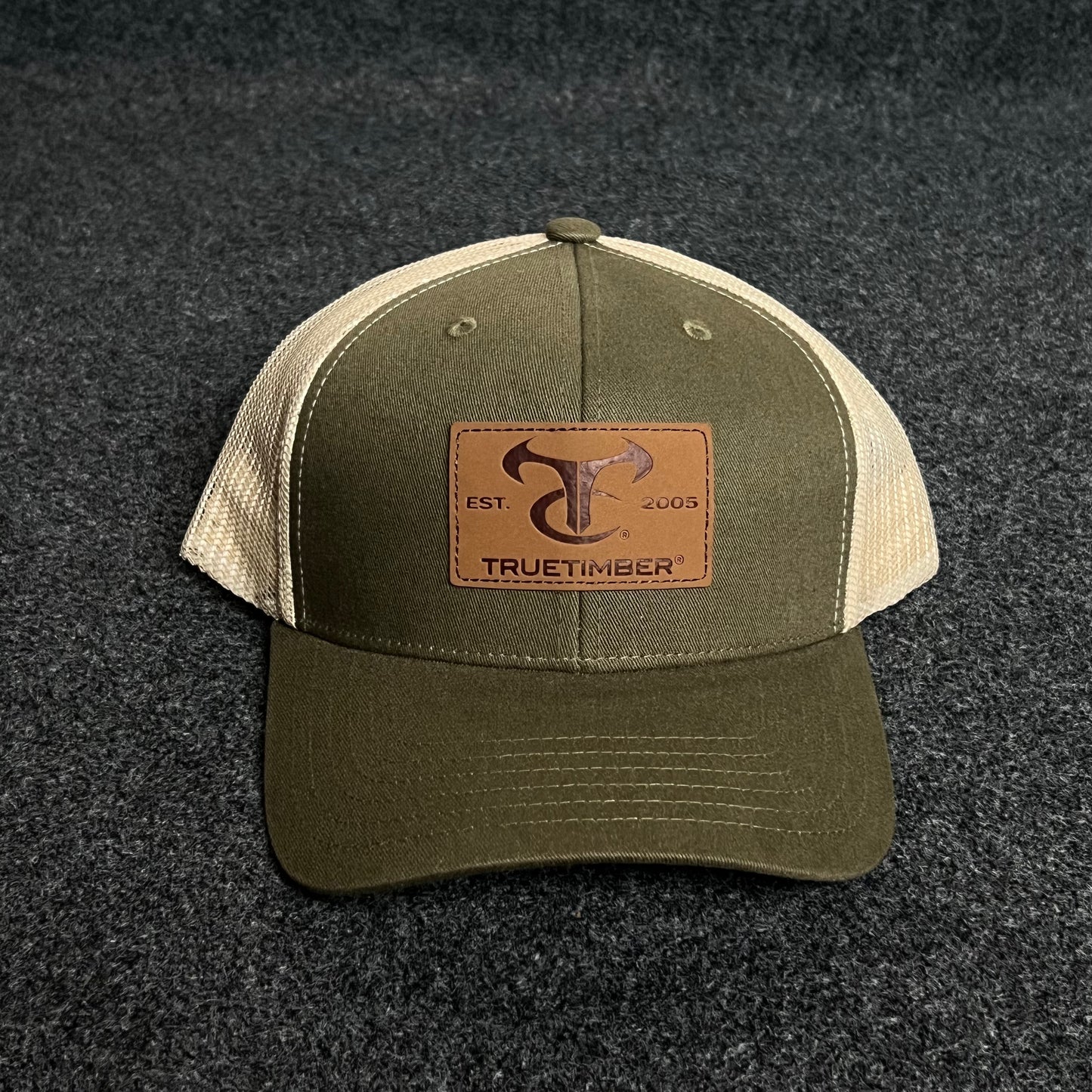 TC Ranch Trucker Cap – Olive, Tan & Leather Patch