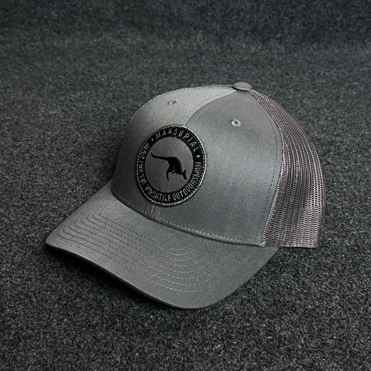 Kangaroo Outback Trucker Cap – Charcoal Gray & Black Mesh