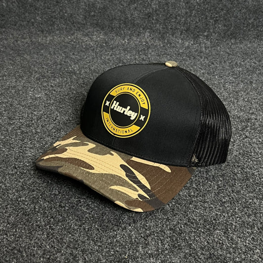 Hurley Camo Trucker Cap – Black & Woodland Camo