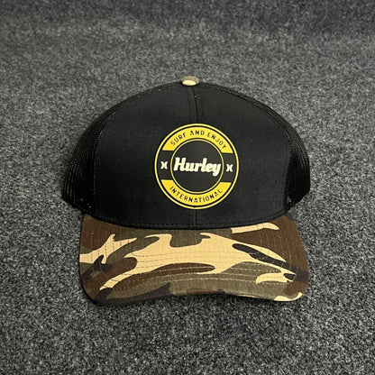 Hurley Camo Trucker Cap – Black & Woodland Camo