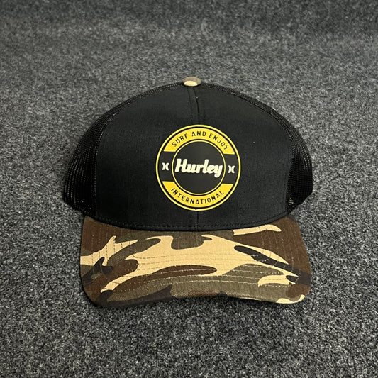 Hurley Camo Trucker Cap – Black & Woodland Camo