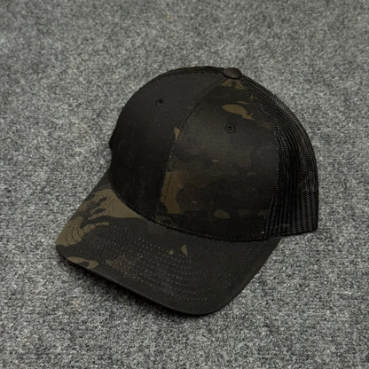 Black Camouflage and Black Mesh Trucker Cap