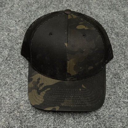 Black Camouflage and Black Mesh Trucker Cap