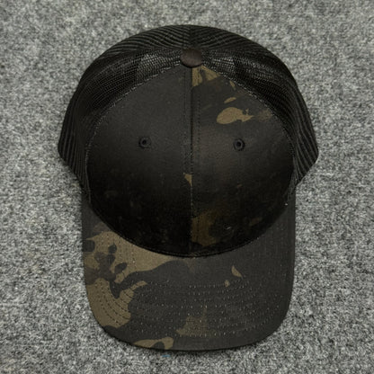 Black Camouflage and Black Mesh Trucker Cap