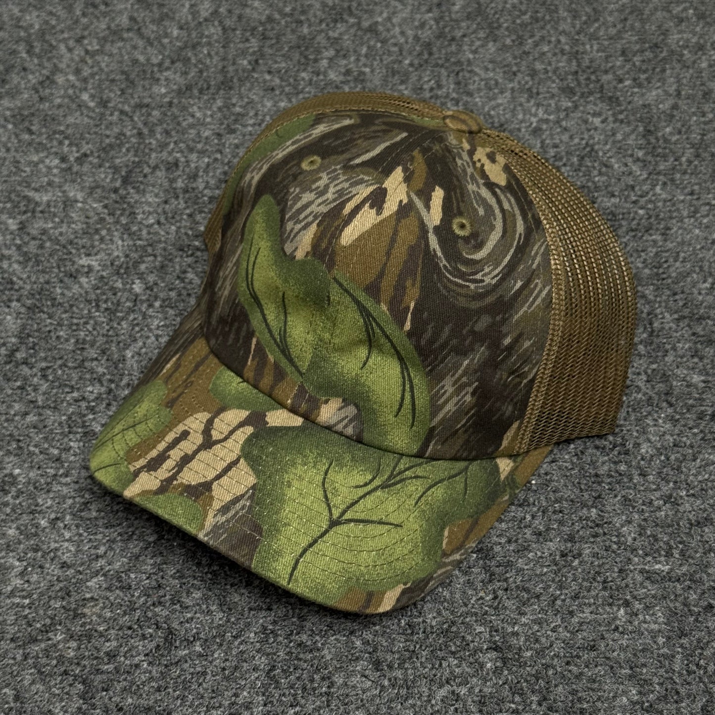 Leaf Camouflage and Brown Mesh Trucker Cap