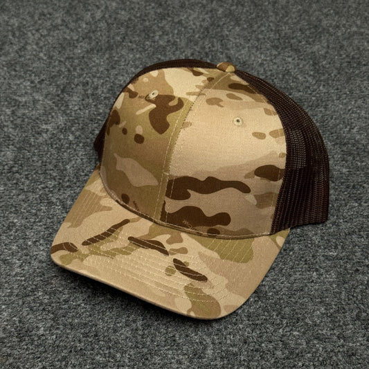 Desert Camouflage and Brown Mesh Trucker Cap