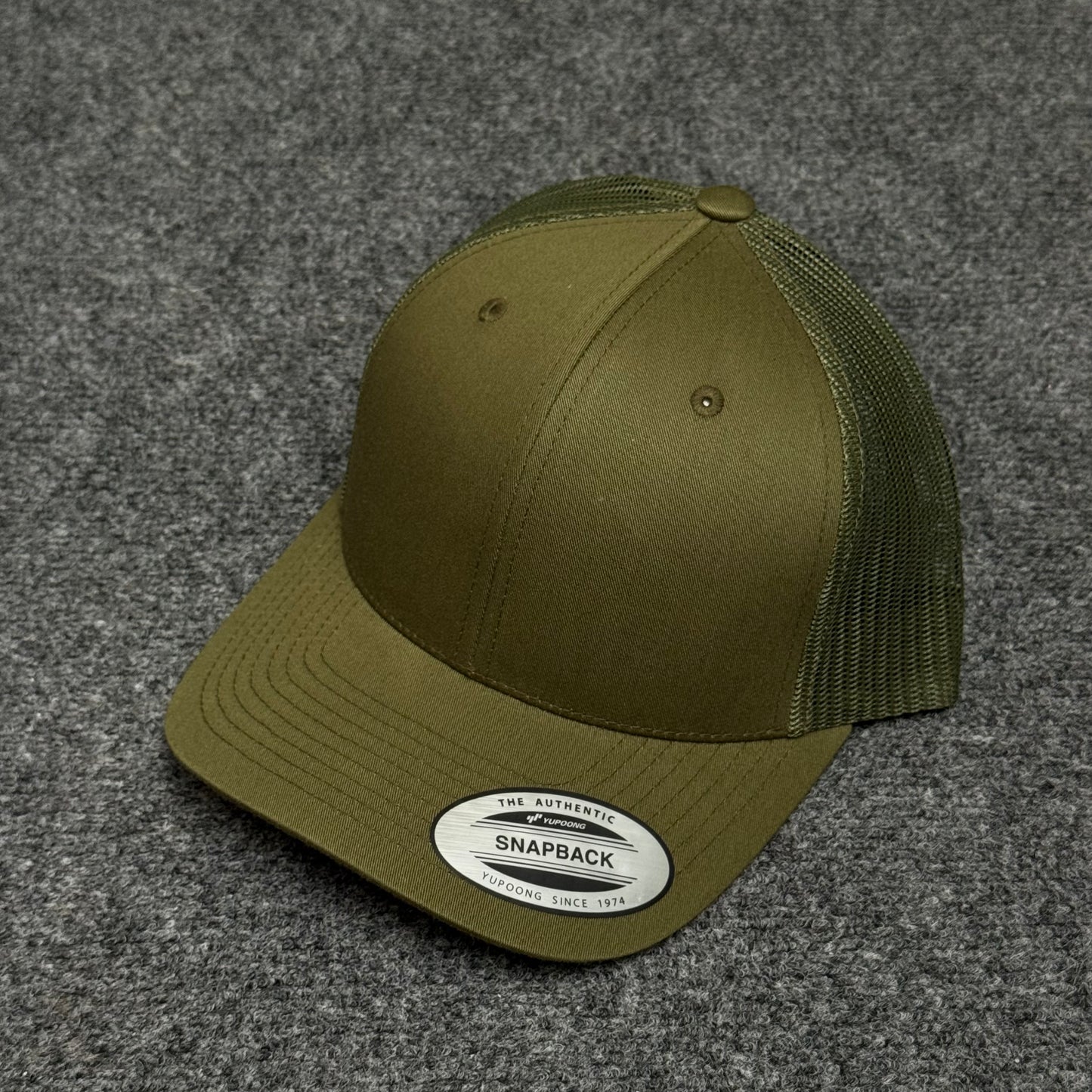 Solid Olive Mesh Trucker Cap