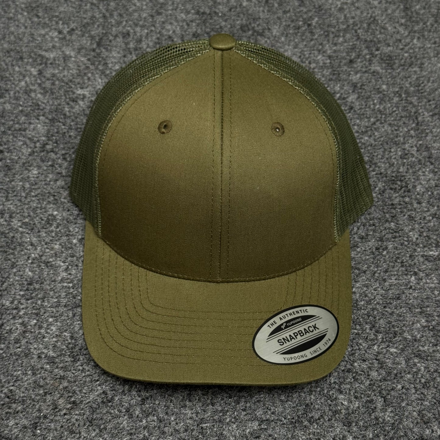 Solid Olive Mesh Trucker Cap