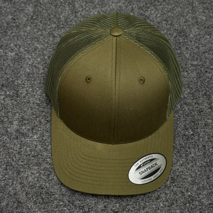 Solid Olive Mesh Trucker Cap